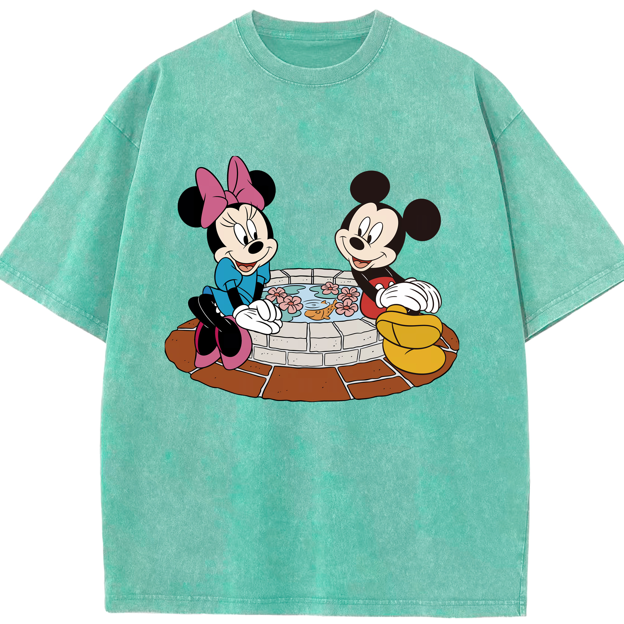 （画像用） ミッキーマウス Mickey Mouse 綿100% ヴィンテージ風 半袖Tシャツ（フロントプリント）